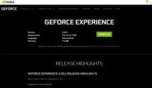 nVidia GeForce Experience Not Working
