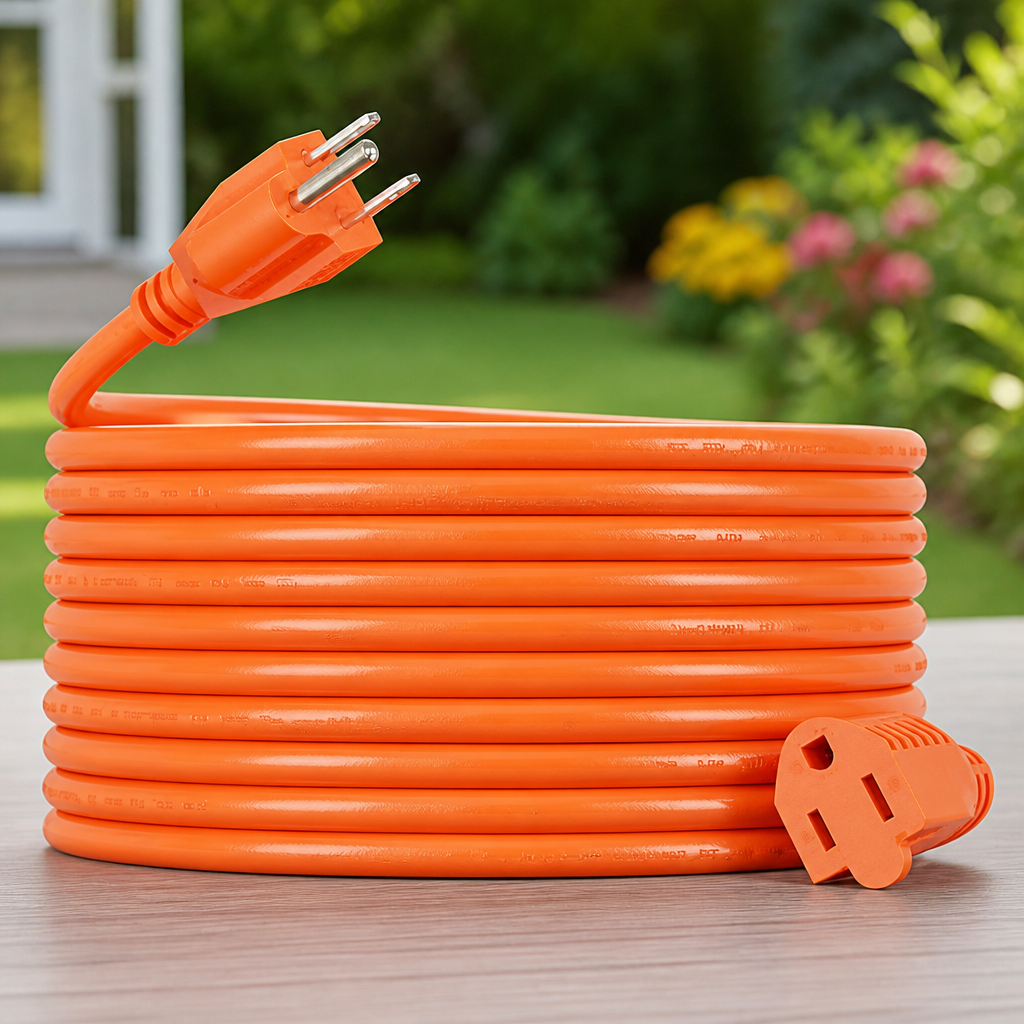 Outdoor Extension Cord 50 FT Waterproof, 16/3 Gauge Heavy Duty 3 Prong Extension Cord, 13A 1625W SJTW, ETL Listed, Great for Garden and Home, Orange
