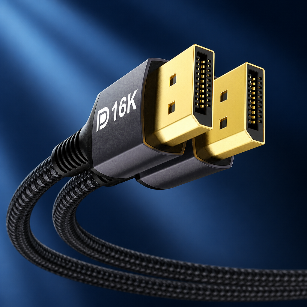 Stouchi VESA Certified DisplayPort 2.1 Cable 8FT, 54Gbps UHBR13.5 [16K 8K 4K@240Hz] DP Cord, Support FreeSync G-Sync, DSC 1.2a, Snag-Free Connector for RTX 5090/4090, Gaming Monitor