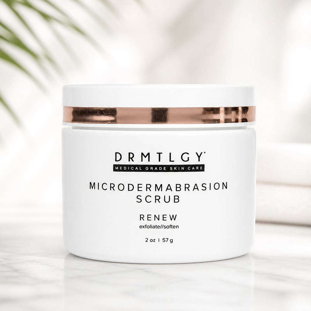 DRMTLGY Microdermabrasion Scrub – Face Exfoliator to Smooth & Polish Dull, Rough Skin – Gentle Facial Scrub with Pumice – 2 oz