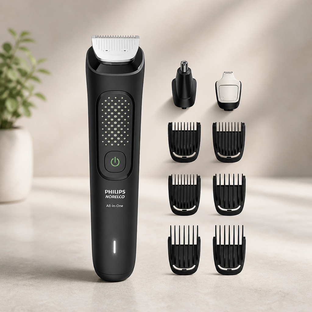 Norelco Philips All-in-One 3000 Series 13 in 1 Trimmer for Men, Beard Trimmer & Head Hair Clipper, Full Metal Self-Sharpening Blades & 8 Length Settings, MG3939/50