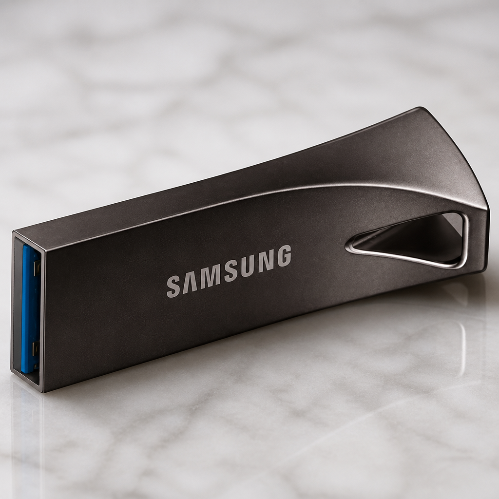SAMSUNG BAR Plus 3.1 USB Flash Drive, 128GB, 400MB/s, Rugged Metal Casing, Storage Expansion for Photos, Videos, Music, Files, MUF-128BE4/AM, Titan Grey