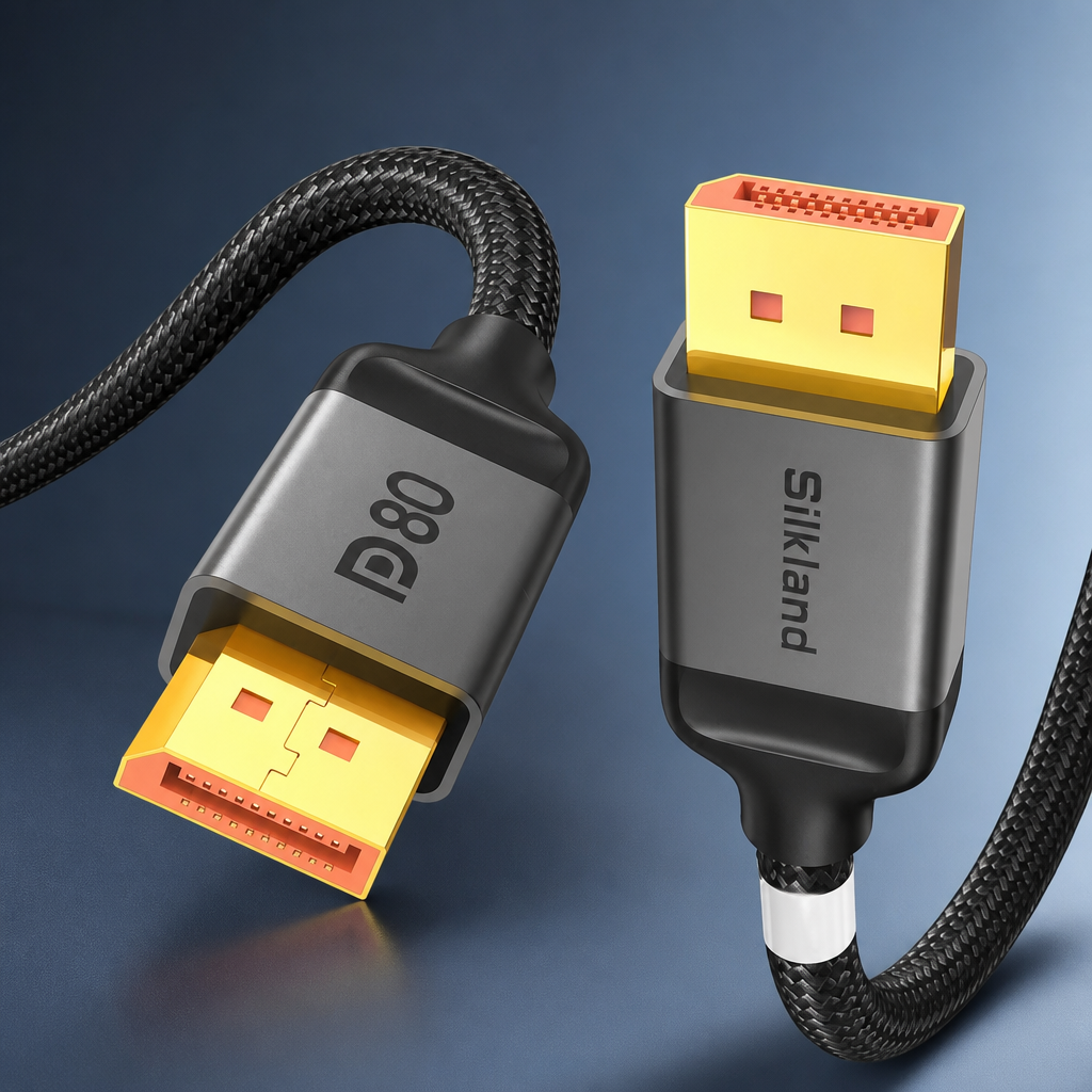 Silkland 80Gbps DisplayPort Cable 2.1 6.6FT/2M [VESA Certified], [8K@240Hz, 4K@540Hz 360Hz 240Hz] DP 2.1 Cable 16K, DP80 HDR DSC HDCP, Display Port Cord Compatible DP 1.4, Gaming Monitor 5090 9070XT
