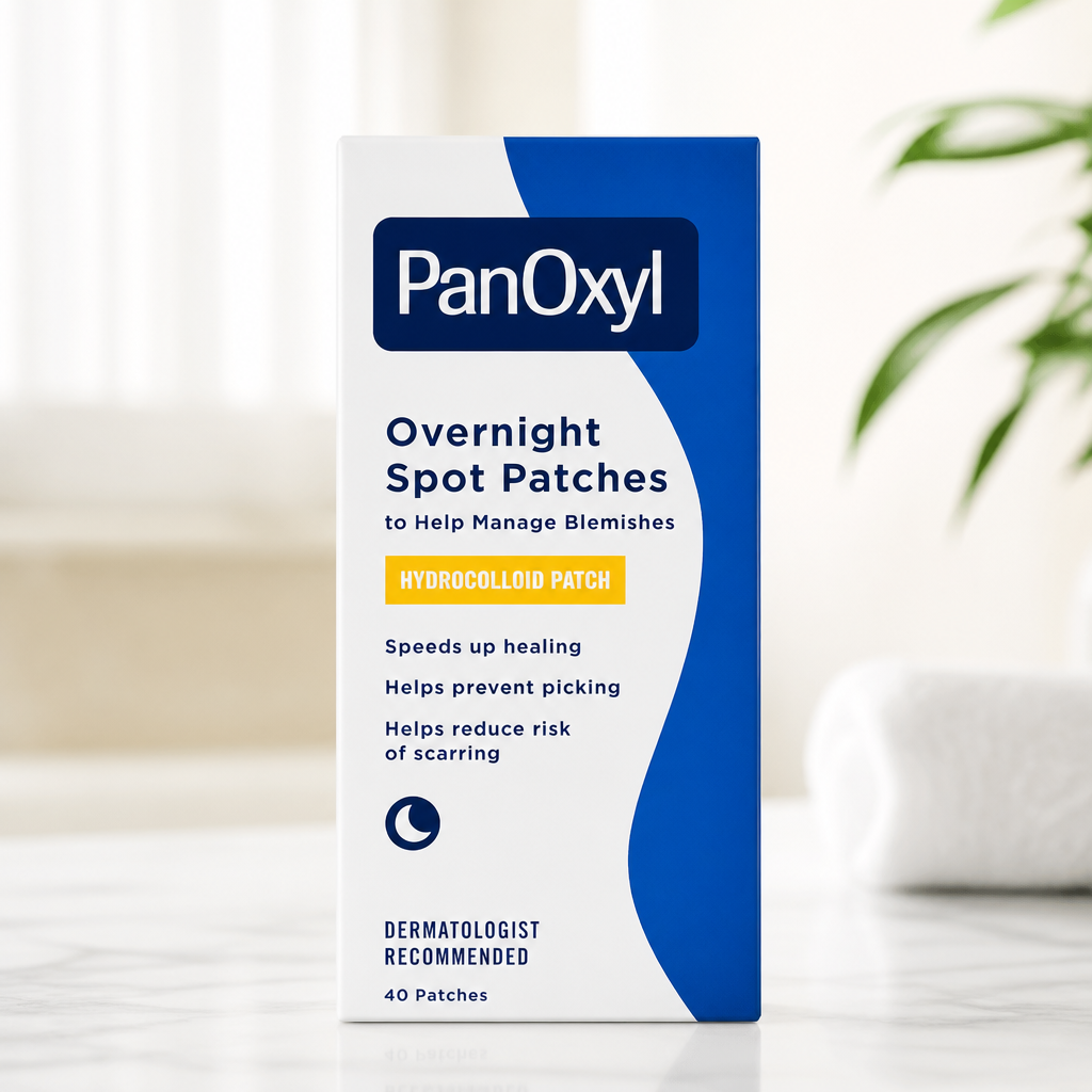 PanOxyl PM Overnight Spot Patches, Advanced Hydrocolloid Healing Technology, Fragrance Free, 40 Count Pack of 1