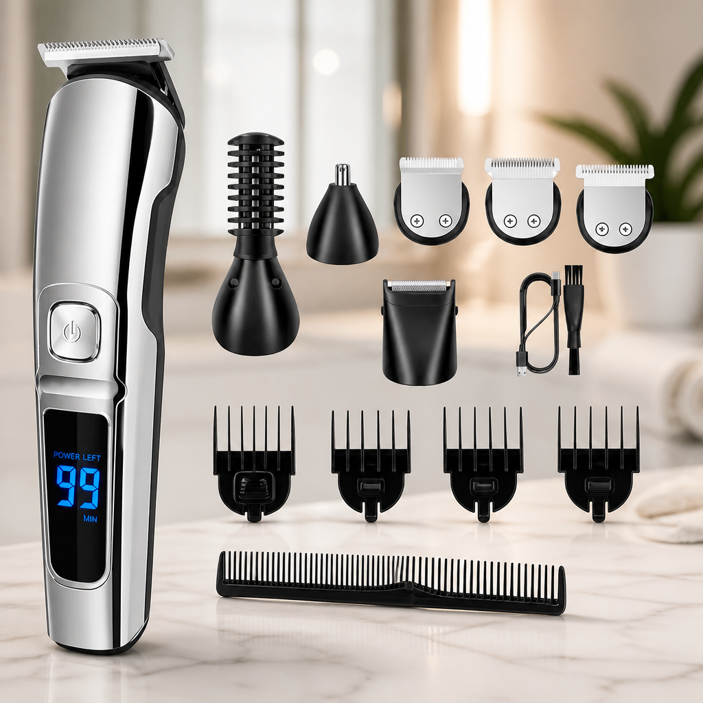 Ufree Beard Trimmer for Men, Waterproof Electric Razor for Nose, Body, Face & Mustache, Cordless Hair Clippers Shavers Grooming Kit, Gifts for Men Husband Father